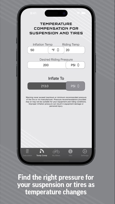 Bike Tire Pressure Calc screenshot 2