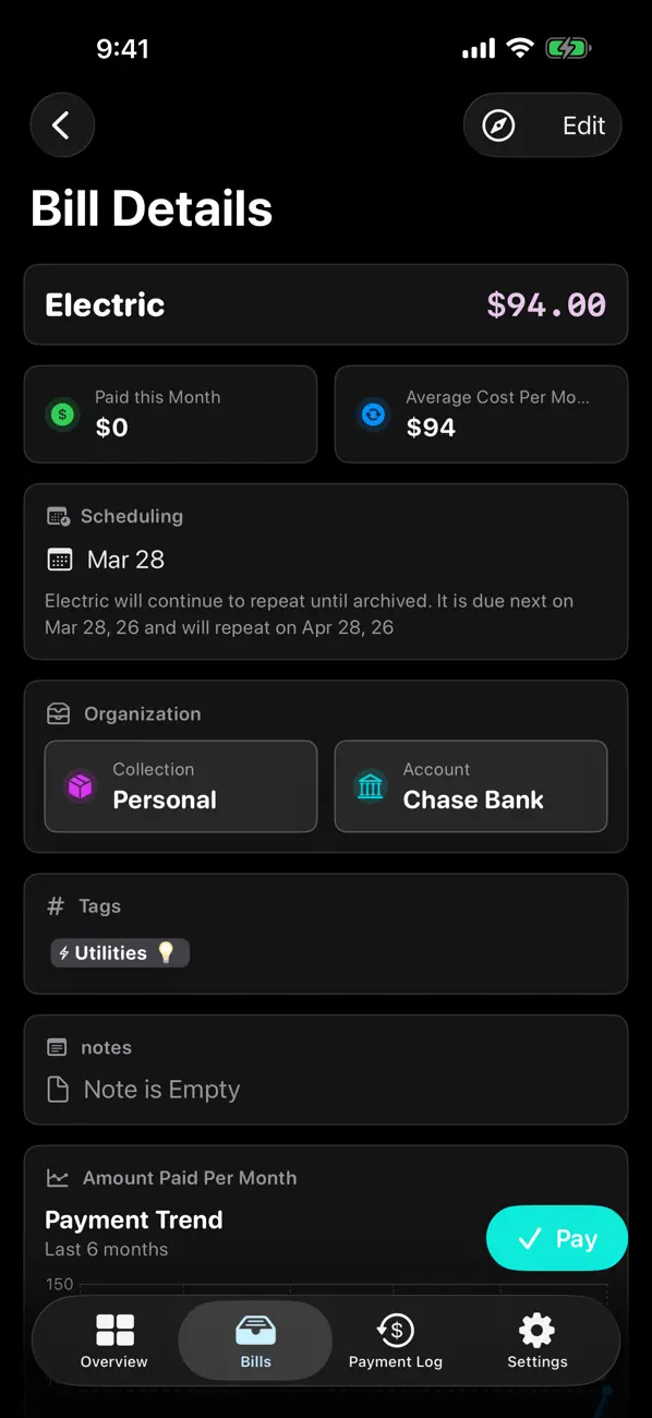 Bills io: Subscription Tracker screenshot 3