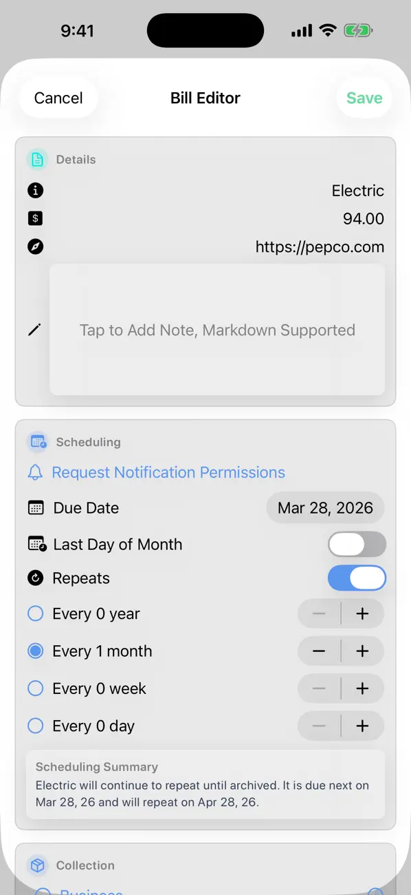 Bills io: Subscription Tracker screenshot 1