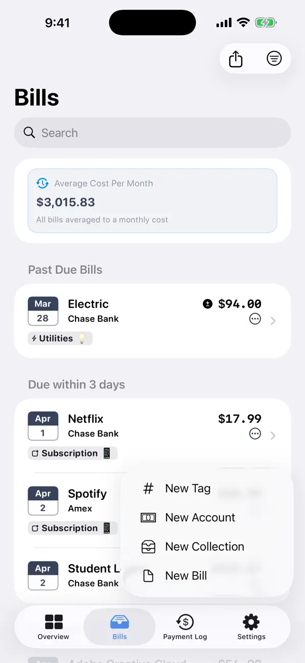 Bills io: Subscription Tracker screenshot 4