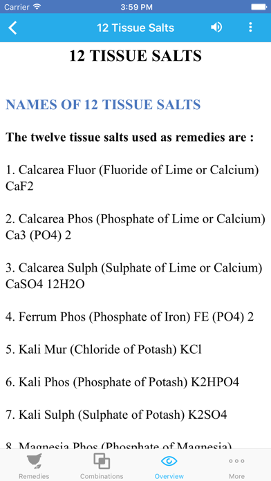 Biochemic Tissue Salts screenshot 1