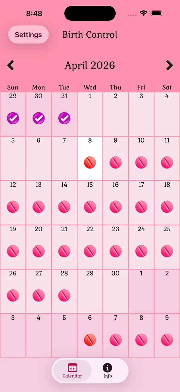 Birth Control Pill Reminder screenshot 6