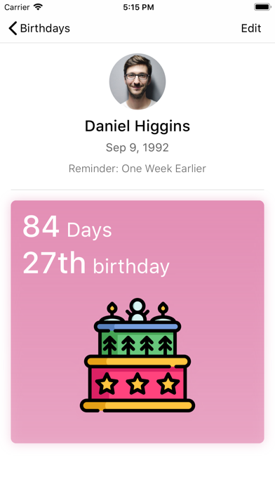 Birthdate - Beautiful Reminder screenshot 1