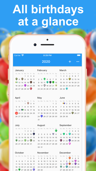Birthday Calendar and Reminder screenshot 1