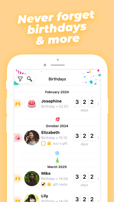 Birthday Countdown & Reminders screenshot 1