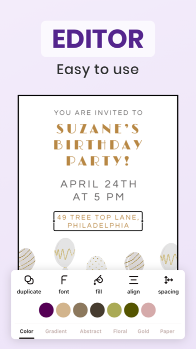 Birthday Invitation Maker ۬ screenshot 1