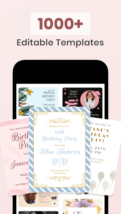 Birthday Invitation Maker ۬ screenshot 2