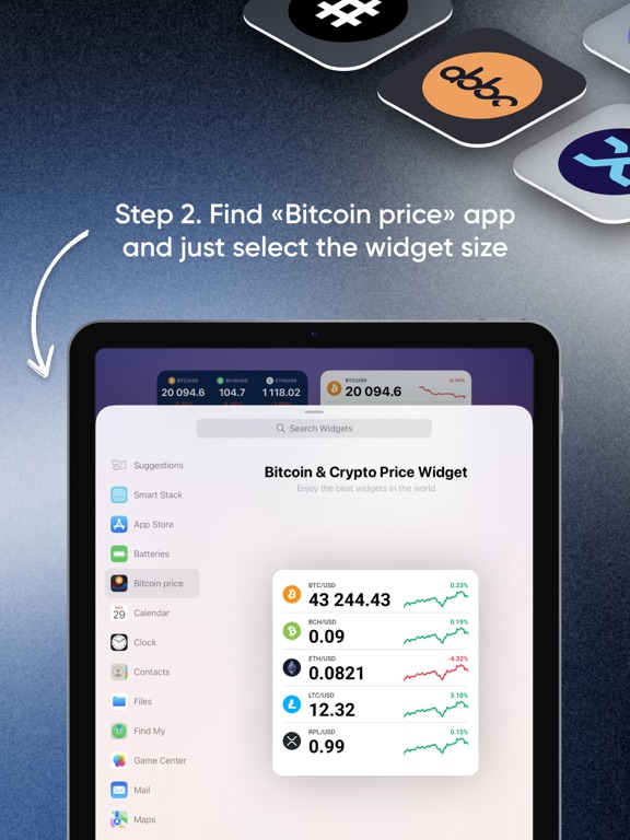 Bitcoin & Crypto Price Widget screenshot 1