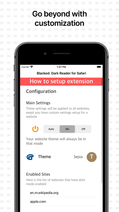 Blacked dark reader for safari screenshot 1