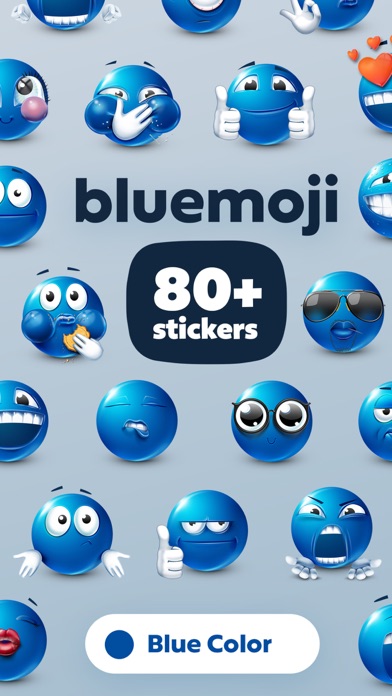 Blue Emoji iMessage Stickers screenshot 6
