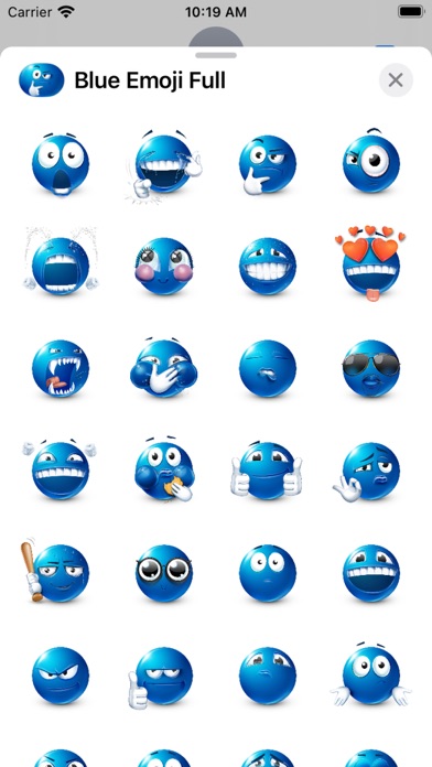Blue Emoji iMessage Stickers screenshot 5