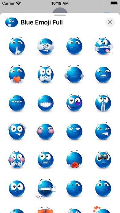 Blue Emoji iMessage Stickers screenshot 3