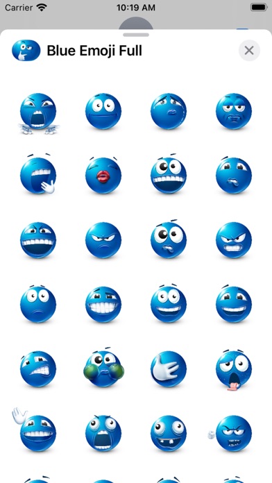 Blue Emoji iMessage Stickers screenshot 4