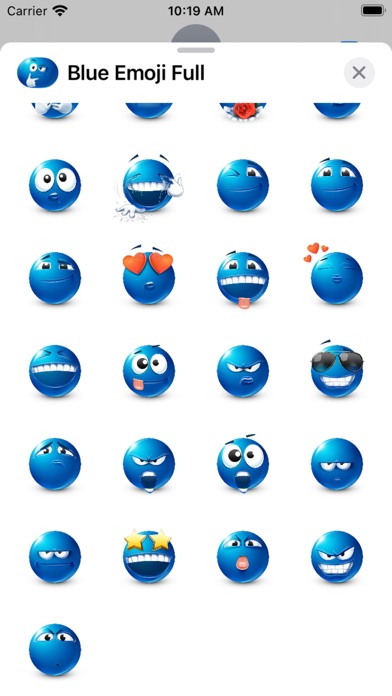 Blue Emoji iMessage Stickers screenshot 2