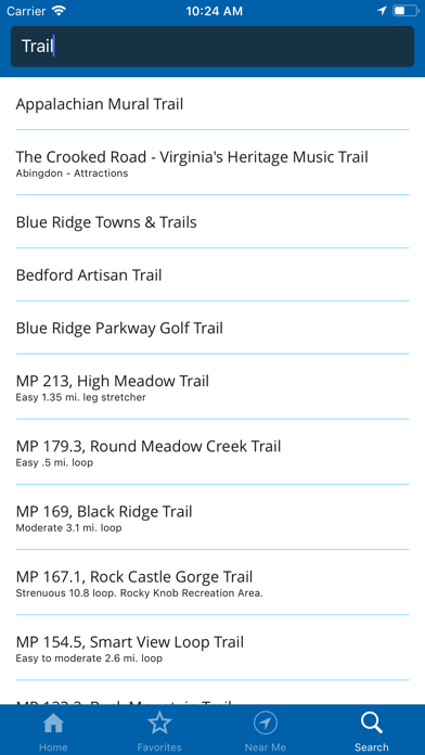 Blue Ridge Pkwy Travel Planner screenshot 1