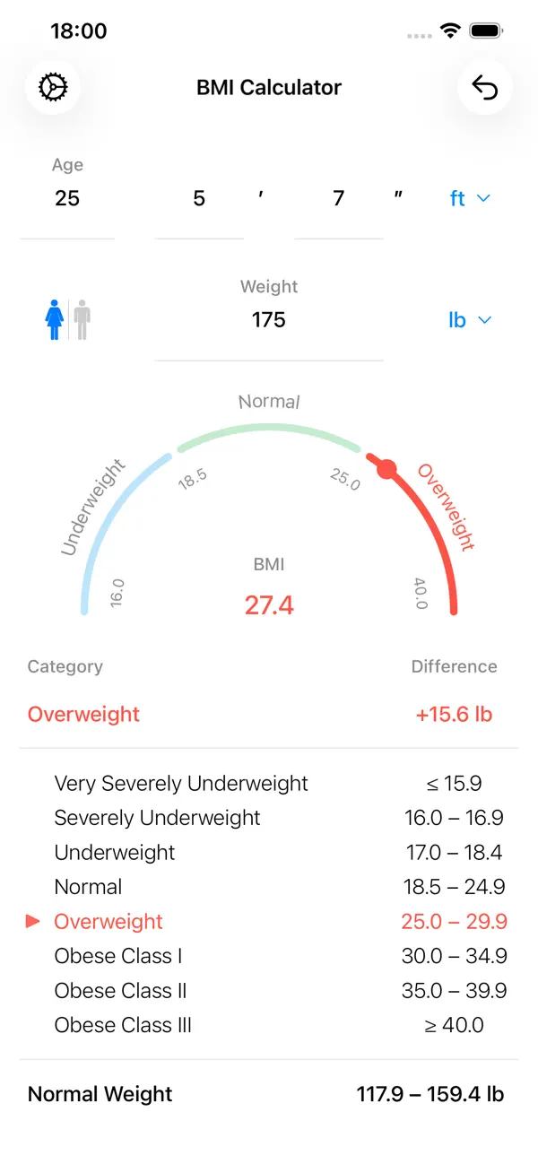 BMI Calculator – Weight Loss screenshot 1