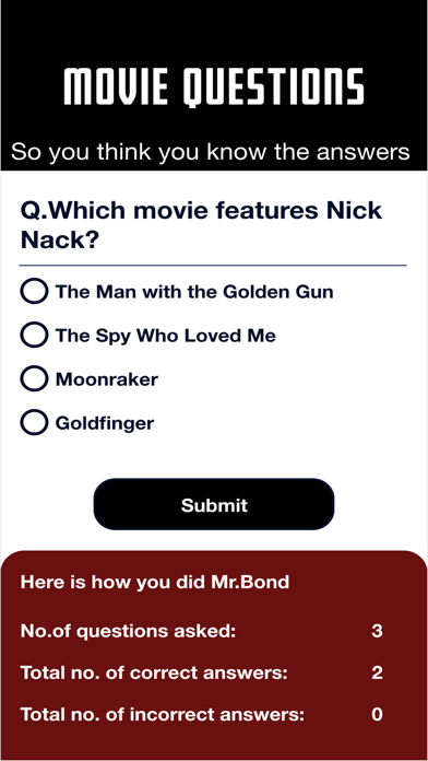 Bond Trivia screenshot 2