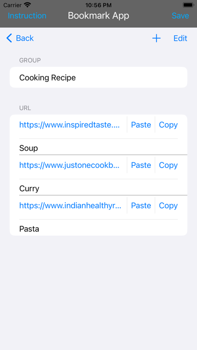BookmarkApp-PasteURL screenshot 2