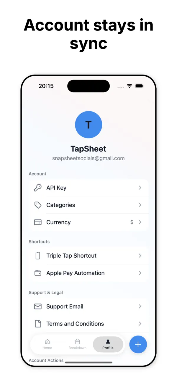Budget App - TapSheet screenshot 1