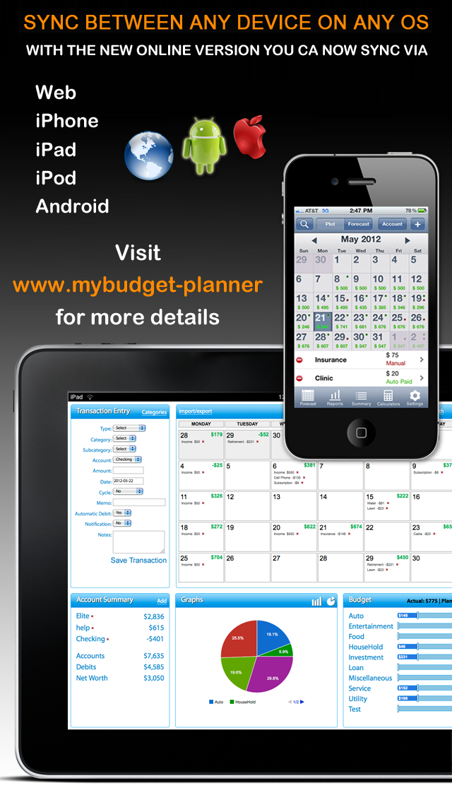 Budget Planner & Web Sync (income and expense balance calendar) screenshot 4