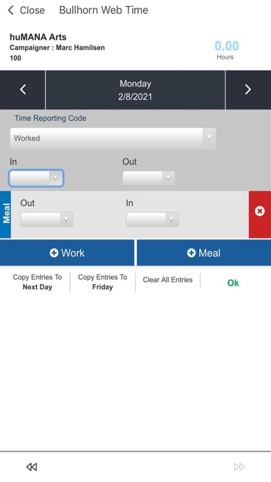 Bullhorn Time & Expense Mobile screenshot 1