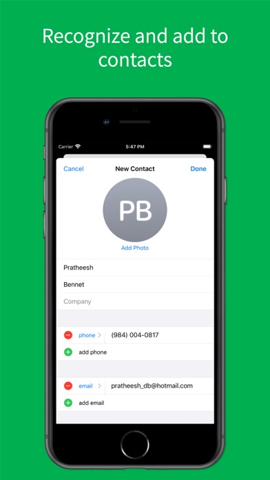 Business Card Scan & Save screenshot 1
