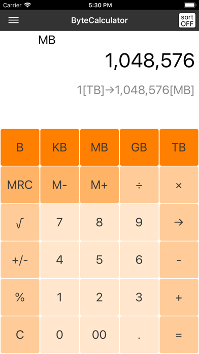 Byte Calculator -byte conv- screenshot 1