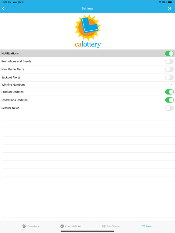 CA Lottery Official App screenshot 1