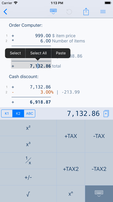 CalcTape Paper Tape Calculator screenshot 1