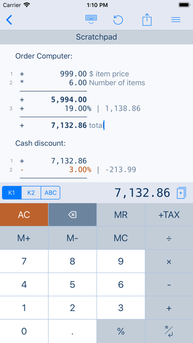 CalcTape Paper Tape Calculator screenshot 4