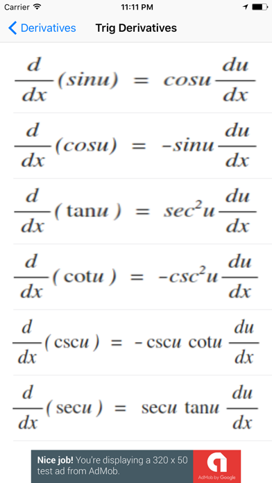 Calculus Formulas AP screenshot 1