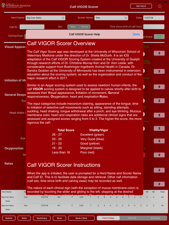 Calf VIGOR Scorer screenshot 4