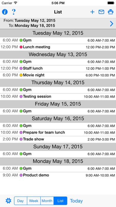 CalPrint for iPhone screenshot 2