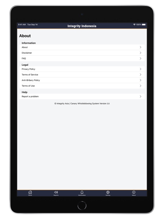 Canary Whistleblowing screenshot 1