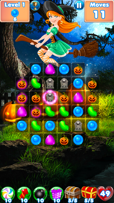 Candy Halloween Games Match 3 screenshot 3