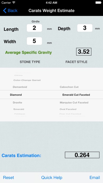 Carats Thickness,Weight,Shape screenshot 2