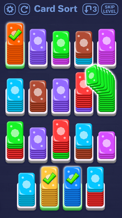 Card Shuffle: Color Sorting 3D screenshot 3