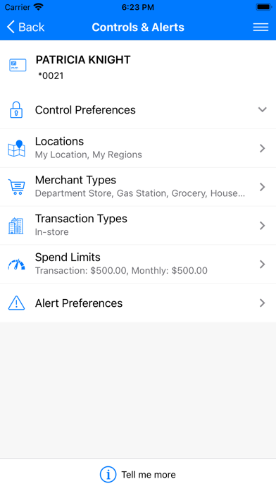 CardNav screenshot 2