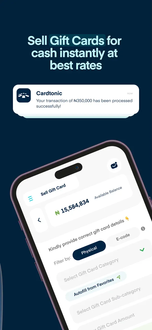 Cardtonic: Gift & Virtual Card screenshot 4