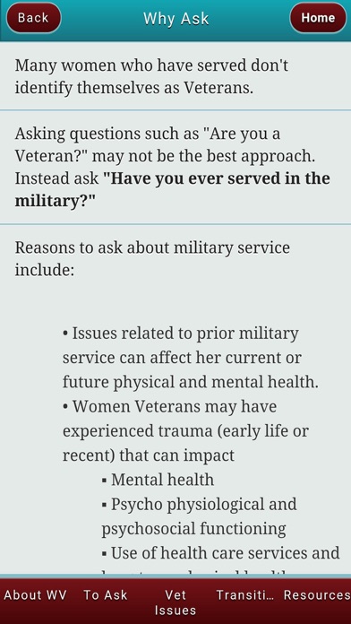 Caring4Women Veterans screenshot 1
