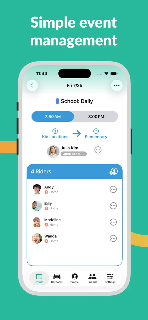 Carpool Kids: Family Calendar screenshot 2