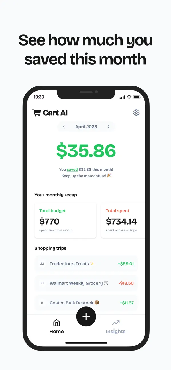 Cart AI: Smart Budget Tracker screenshot 2