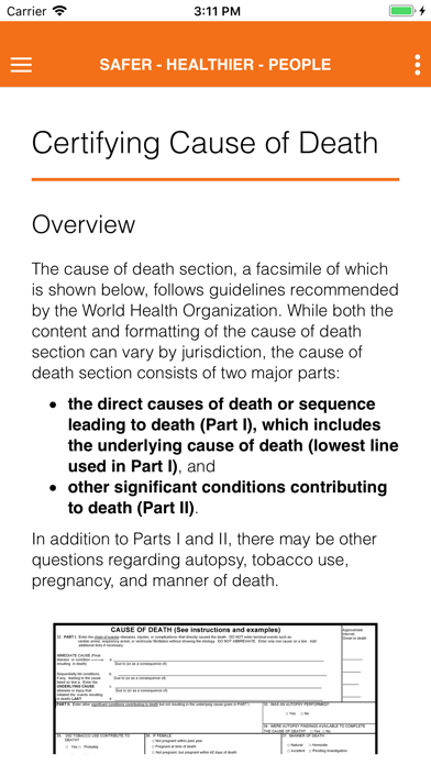 Cause of Death Reference Guide screenshot 1