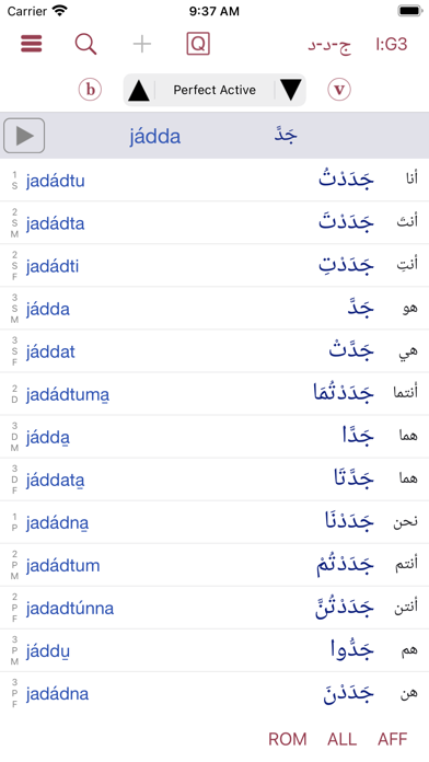 CAVE Arabic Verb Conjugator screenshot 2