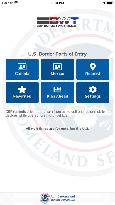 CBP Border Wait Times screenshot 5