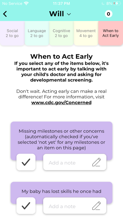 CDC's Milestone Tracker screenshot 5