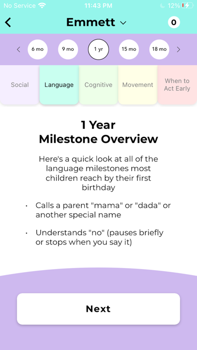 CDC's Milestone Tracker screenshot 2