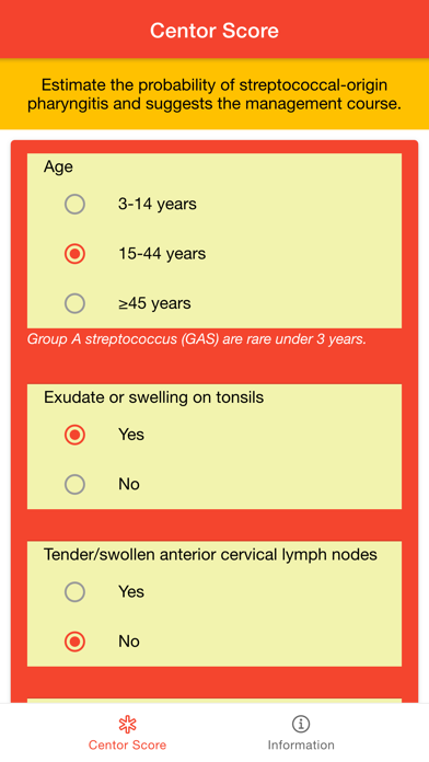 Centor Score for Sore Throat screenshot 3