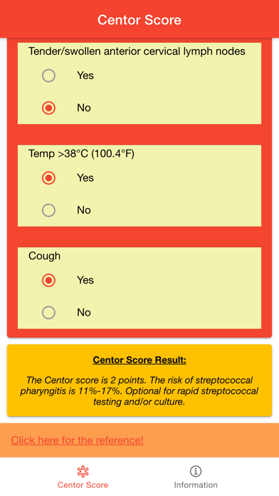 Centor Score for Sore Throat screenshot 2