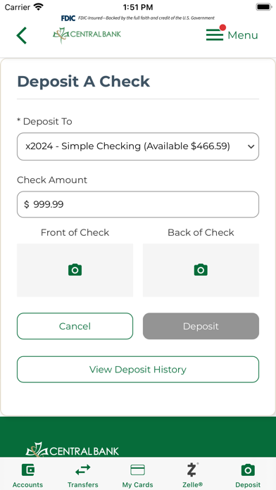 Central Bank Mobile Banking screenshot 1